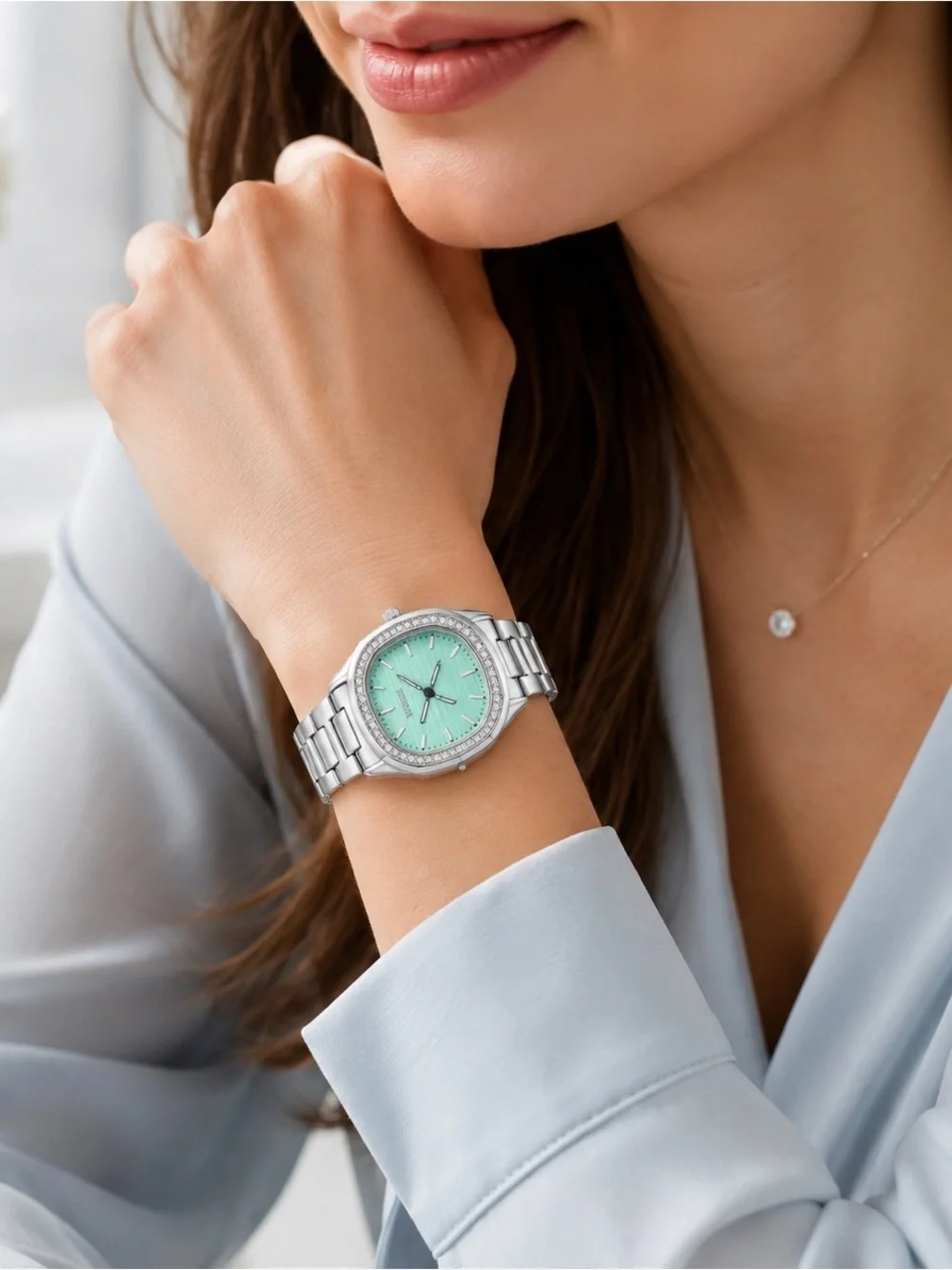 NWT Invicta Wildflower Special Edition 32mm Silver Aqua Watch Set 001-GA-L-501